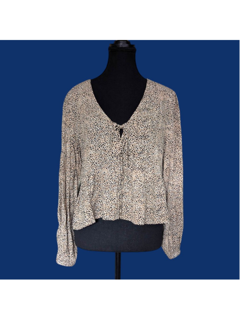 Billabong After Dark Cheetah Print Babydoll Top M Y2K